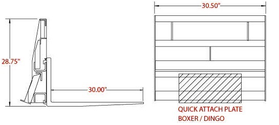 Mini skid steer pallet forks